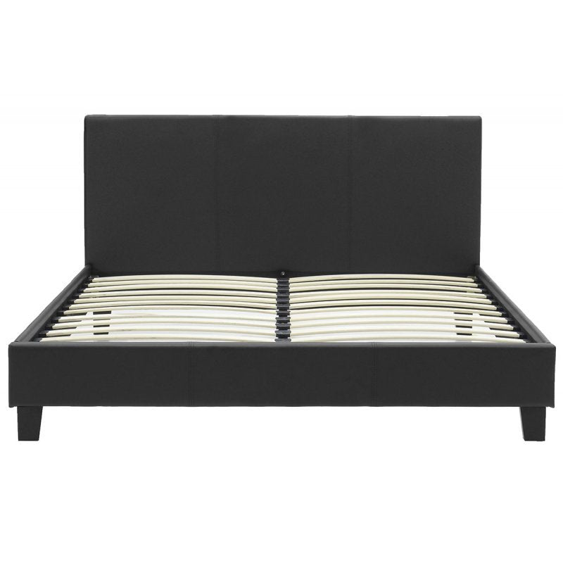 Κρεβάτι Nevil Διπλό 150X200 Pu Χρώμα Μαύρο Ματ