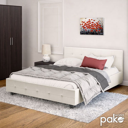 Κρεβάτι Roi Διπλό 160X200 Pu Λευκό Ματ + Αποθηκευτικό Χώρο