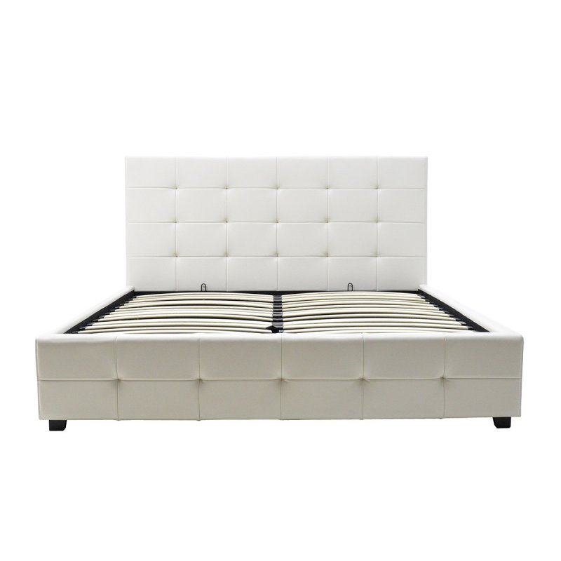 Κρεβάτι Roi Διπλό 160X200 Pu Λευκό Ματ + Αποθηκευτικό Χώρο