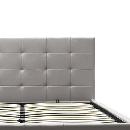 Κρεβάτι Roi Διπλό Με Αποθηκευτικό Χώρο PU Γκρι Ματ 160X200