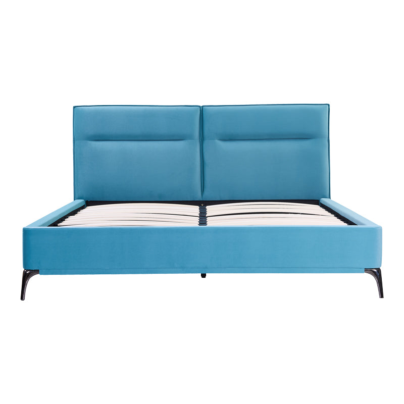 Κρεβάτι Ikina Βελούδο σε Πετρόλ Απόχρωση 160x200εκ