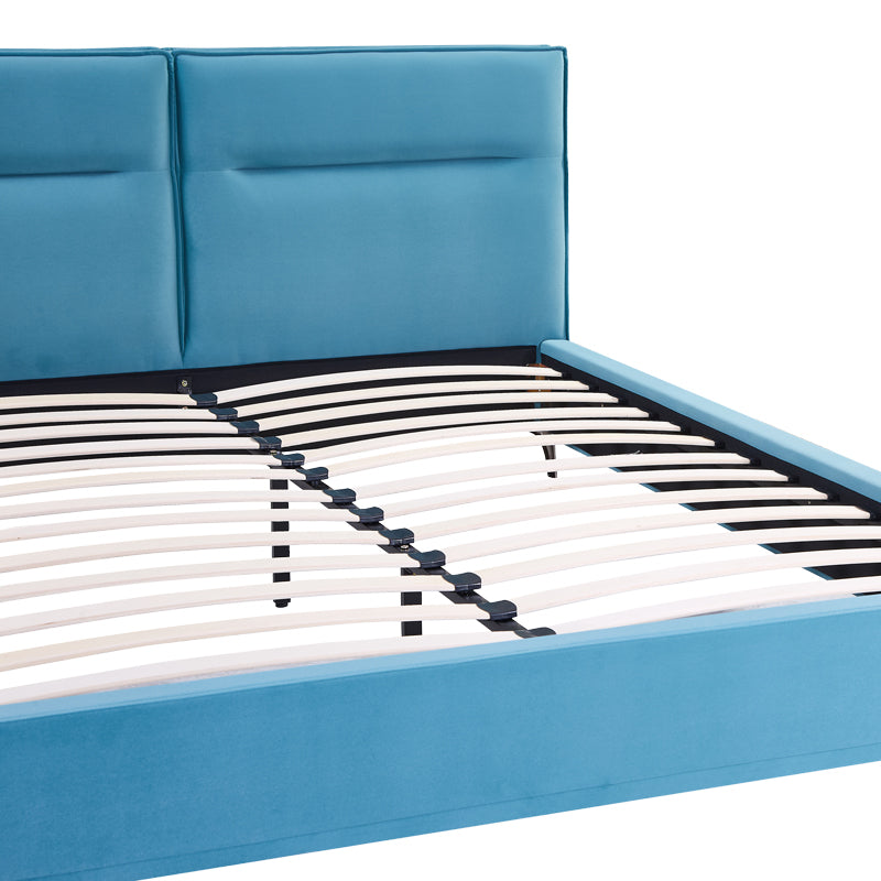 Κρεβάτι Ikina Βελούδο σε Πετρόλ Απόχρωση 160x200εκ