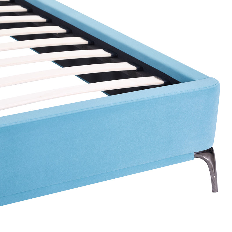 Κρεβάτι Ikina Βελούδο σε Πετρόλ Απόχρωση 160x200εκ