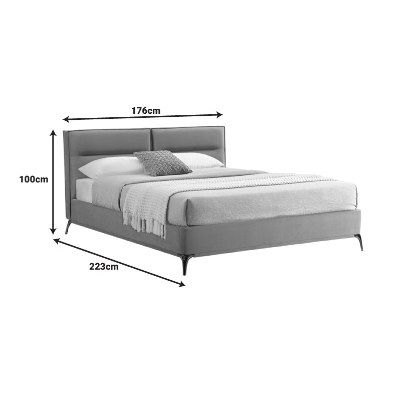 Κρεβάτι Ikina Βελούδο σε Πετρόλ Απόχρωση 160x200εκ