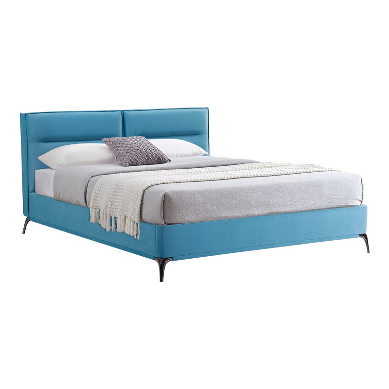 Κρεβάτι Ikina Βελούδο σε Πετρόλ Απόχρωση 160x200εκ