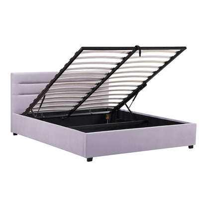 Κρεβάτι Molito Βελούδο σε Γκρι Απόχρωση με Αποθηκευτικό Χώρο 160x200εκ