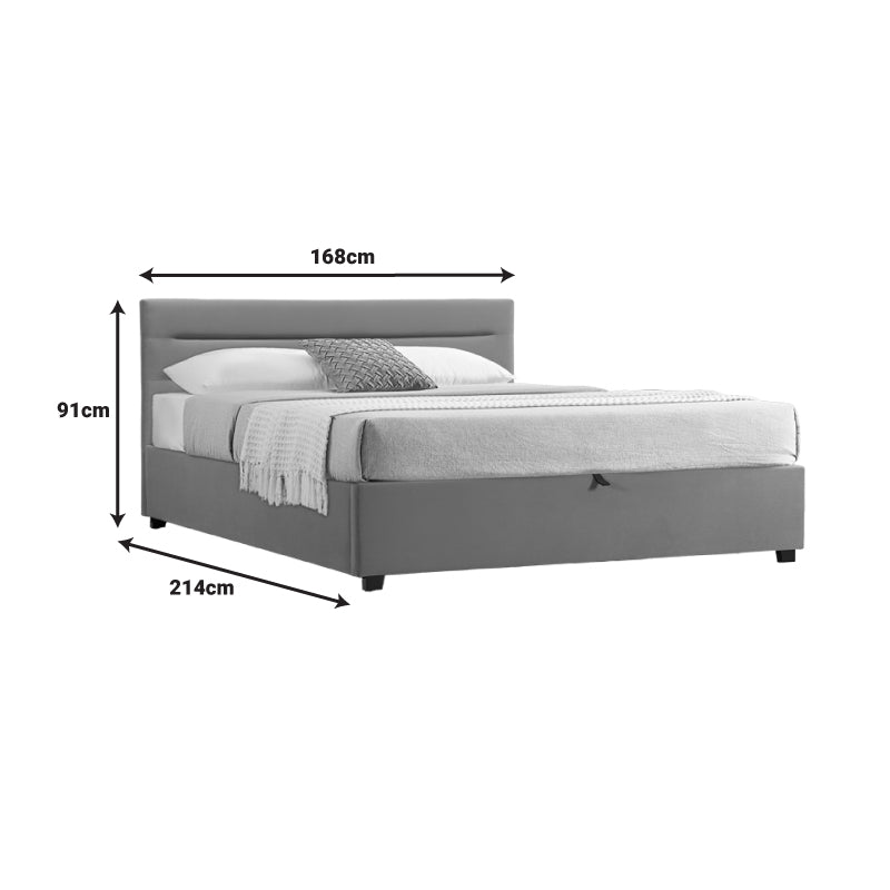 Κρεβάτι Molito Βελούδο σε Γκρι Απόχρωση με Αποθηκευτικό Χώρο 160x200εκ