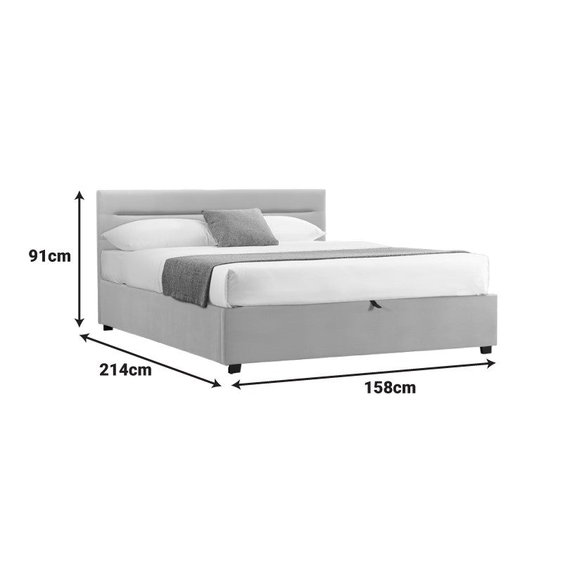 Κρεβάτι Molito Βελούδο σε Μαύρη Απόχρωση με Αποθηκευτικό Χώρο 150x200εκ