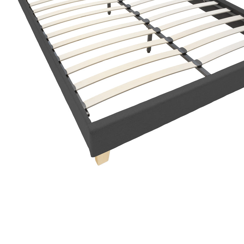 Κρεβάτι Mago Ύφασμα σε Ανθρακί Απόχρωση με Ξύλινο Πόδι 160x200εκ