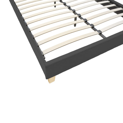 Κρεβάτι Mago Ύφασμα σε Ανθρακί Απόχρωση με Ξύλινο Πόδι 160x200εκ