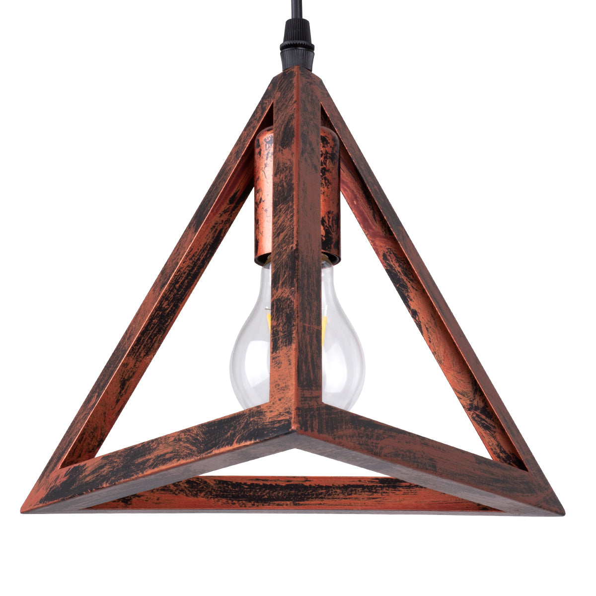 TRIANGLE 00609 Μοντέρνο Κρεμαστό Φωτιστικό Οροφής Πολύφωτο 5 x E27 Χάλκινο Μεταλλικό Πλέγμα Μ170 x Π22 x Y130cm