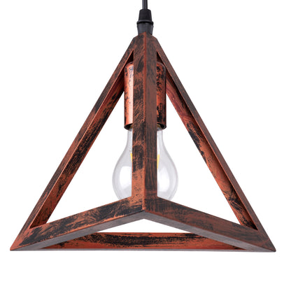 TRIANGLE 00609 Μοντέρνο Κρεμαστό Φωτιστικό Οροφής Πολύφωτο 5 x E27 Χάλκινο Μεταλλικό Πλέγμα Μ170 x Π22 x Y130cm