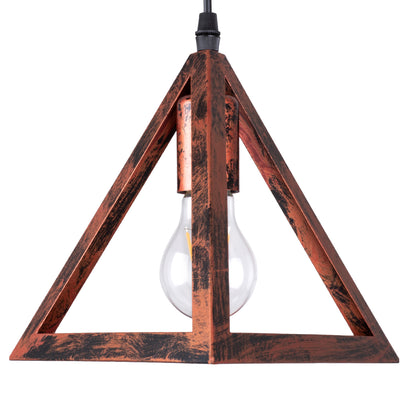 TRIANGLE 00609 Μοντέρνο Κρεμαστό Φωτιστικό Οροφής Πολύφωτο 5 x E27 Χάλκινο Μεταλλικό Πλέγμα Μ170 x Π22 x Y130cm