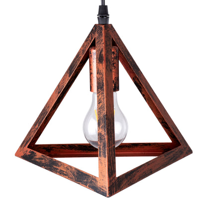 TRIANGLE 00609 Μοντέρνο Κρεμαστό Φωτιστικό Οροφής Πολύφωτο 5 x E27 Χάλκινο Μεταλλικό Πλέγμα Μ170 x Π22 x Y130cm