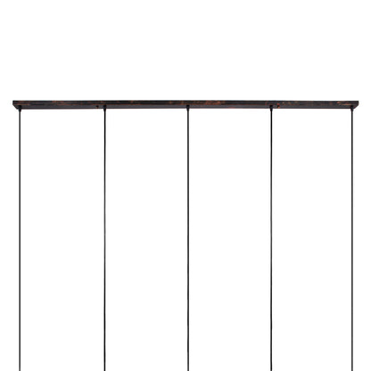 TRIANGLE 00609 Μοντέρνο Κρεμαστό Φωτιστικό Οροφής Πολύφωτο 5 x E27 Χάλκινο Μεταλλικό Πλέγμα Μ170 x Π22 x Y130cm