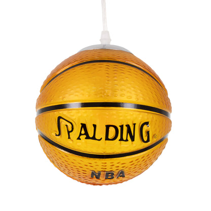 SPALDING NBA 00645 Μοντέρνο Κρεμαστό Παιδικό Φωτιστικό Οροφής Μονόφωτο 1 x E27 Πορτοκαλί Γυάλινο Φ18 x Υ18cm