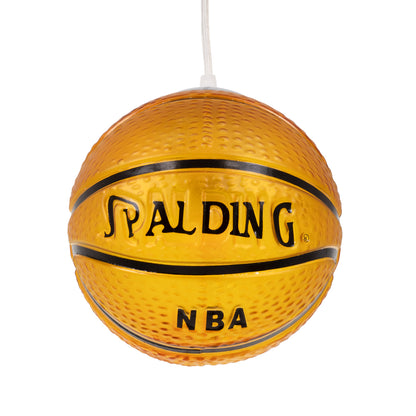 SPALDING NBA 00645 Μοντέρνο Κρεμαστό Παιδικό Φωτιστικό Οροφής Μονόφωτο 1 x E27 Πορτοκαλί Γυάλινο Φ18 x Υ18cm