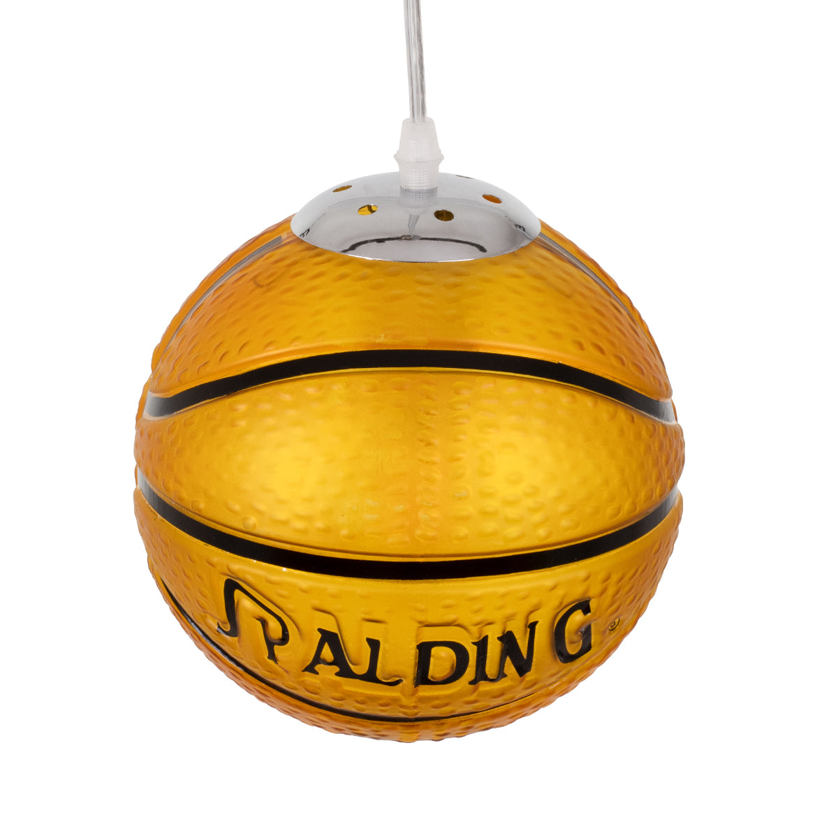 SPALDING NBA 00645 Μοντέρνο Κρεμαστό Παιδικό Φωτιστικό Οροφής Μονόφωτο 1 x E27 Πορτοκαλί Γυάλινο Φ18 x Υ18cm