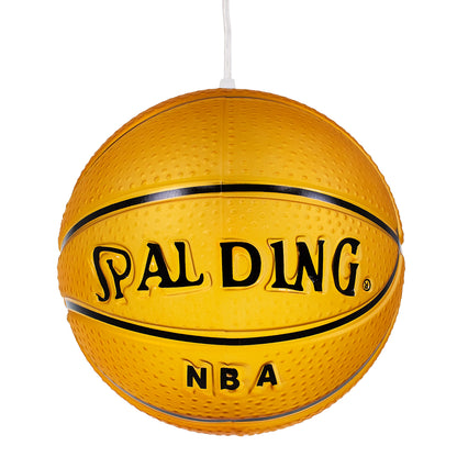 SPALDING NBA 00649 Μοντέρνο Κρεμαστό Παιδικό Φωτιστικό Οροφής Μονόφωτο 1 x E27 Πορτοκαλί Γυάλινο Φ25 x Υ25cm