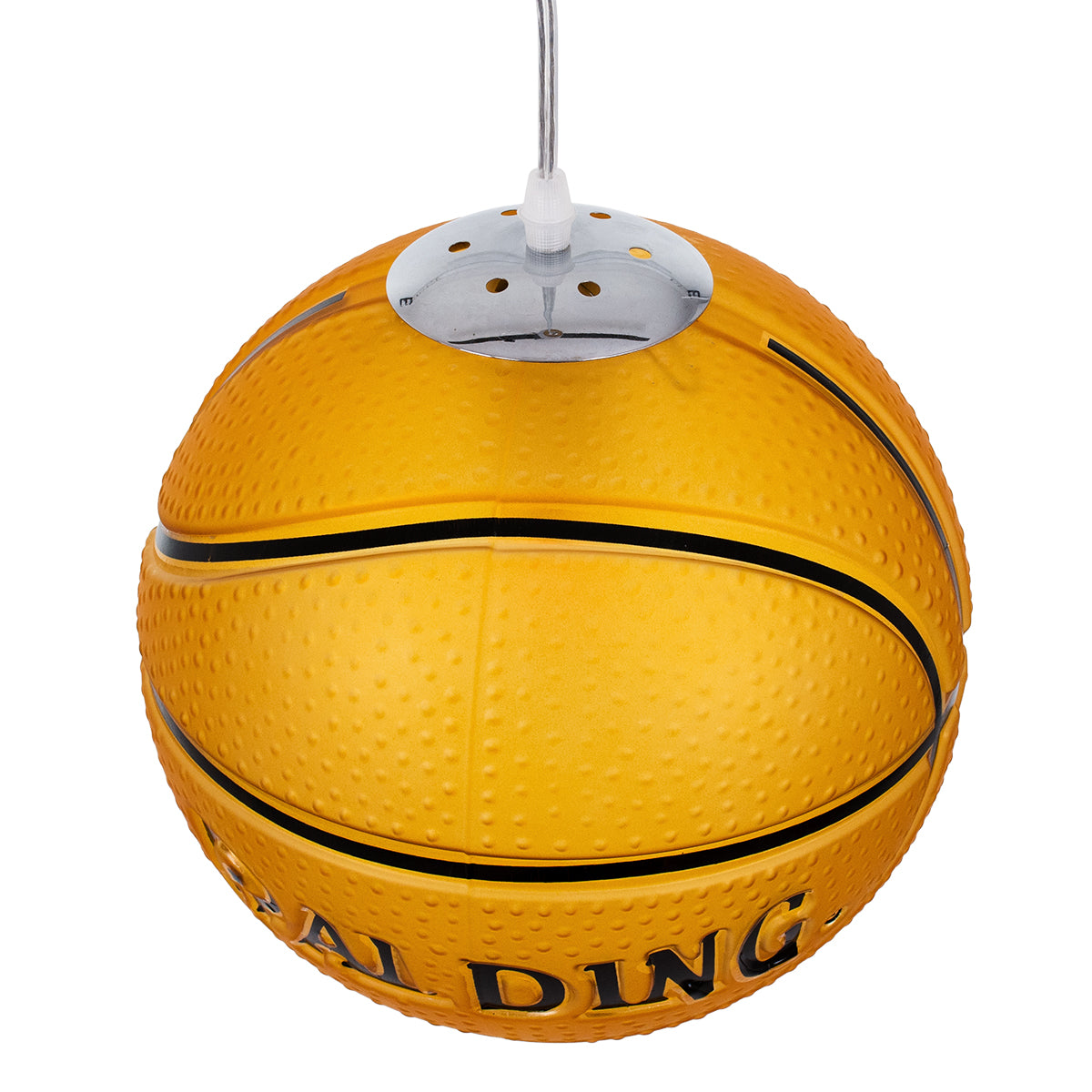 SPALDING NBA 00649 Μοντέρνο Κρεμαστό Παιδικό Φωτιστικό Οροφής Μονόφωτο 1 x E27 Πορτοκαλί Γυάλινο Φ25 x Υ25cm