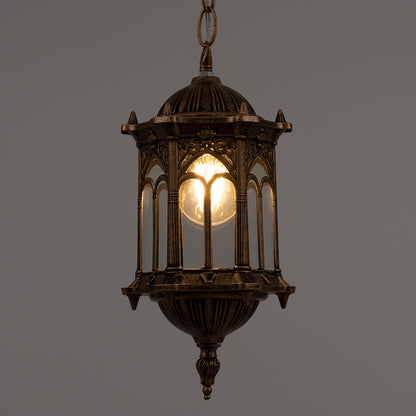 DARCY 00656 Vintage Κρεμαστό Φωτιστικό Πλέγμα Μονόφωτο 1 x E27 IP20 Μπρούτζινο Μέταλλο με Διάφανο Γυαλί - Μ15.5 x Π15.5 x Υ32.5cm