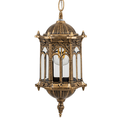 DARCY 00656 Vintage Κρεμαστό Φωτιστικό Πλέγμα Μονόφωτο 1 x E27 IP20 Μπρούτζινο Μέταλλο με Διάφανο Γυαλί - Μ15.5 x Π15.5 x Υ32.5cm