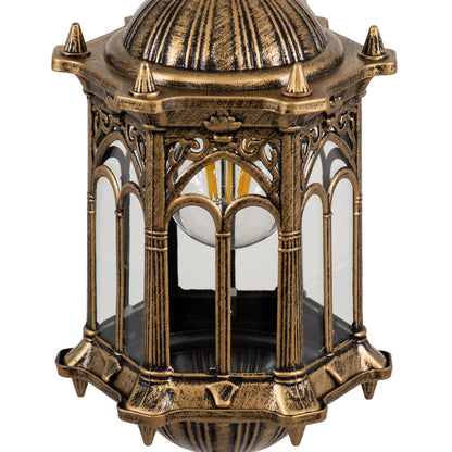 DARCY 00656 Vintage Κρεμαστό Φωτιστικό Πλέγμα Μονόφωτο 1 x E27 IP20 Μπρούτζινο Μέταλλο με Διάφανο Γυαλί - Μ15.5 x Π15.5 x Υ32.5cm