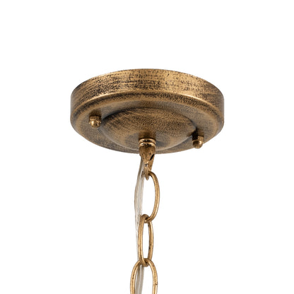 DARCY 00656 Vintage Κρεμαστό Φωτιστικό Πλέγμα Μονόφωτο 1 x E27 IP20 Μπρούτζινο Μέταλλο με Διάφανο Γυαλί - Μ15.5 x Π15.5 x Υ32.5cm