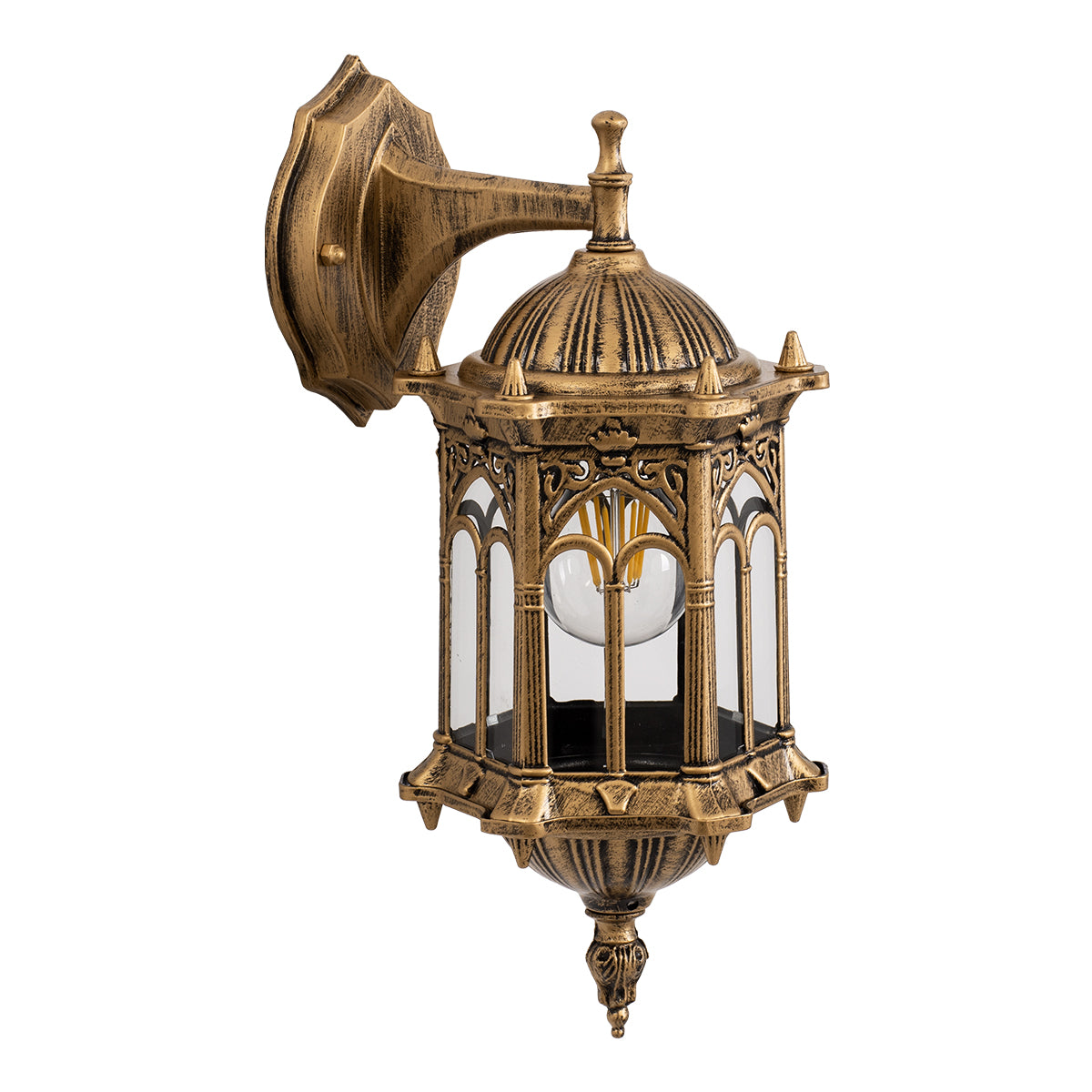 DARCY 00658 Vintage Φωτιστικό Τοίχου - Απλίκα με Ντουί 1 x E27 AC 220-240V IP20 - Μπρούτζινο Εφέ Σκουριάς - Μ15.5 x Π15.5 x Υ34.5