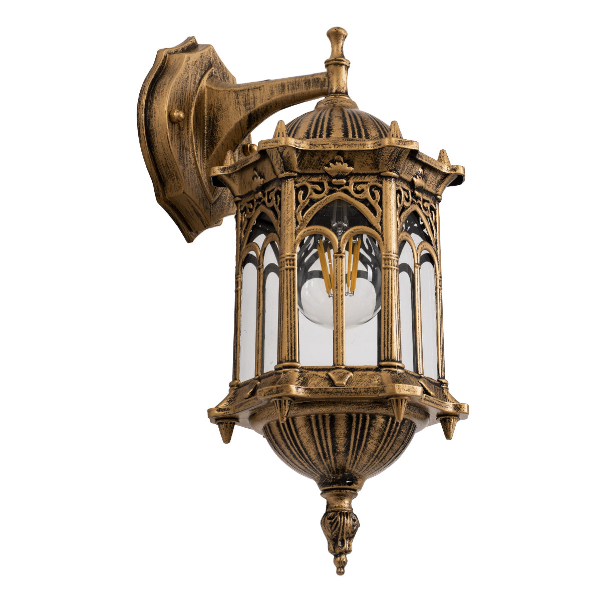 DARCY 00658 Vintage Φωτιστικό Τοίχου - Απλίκα με Ντουί 1 x E27 AC 220-240V IP20 - Μπρούτζινο Εφέ Σκουριάς - Μ15.5 x Π15.5 x Υ34.5