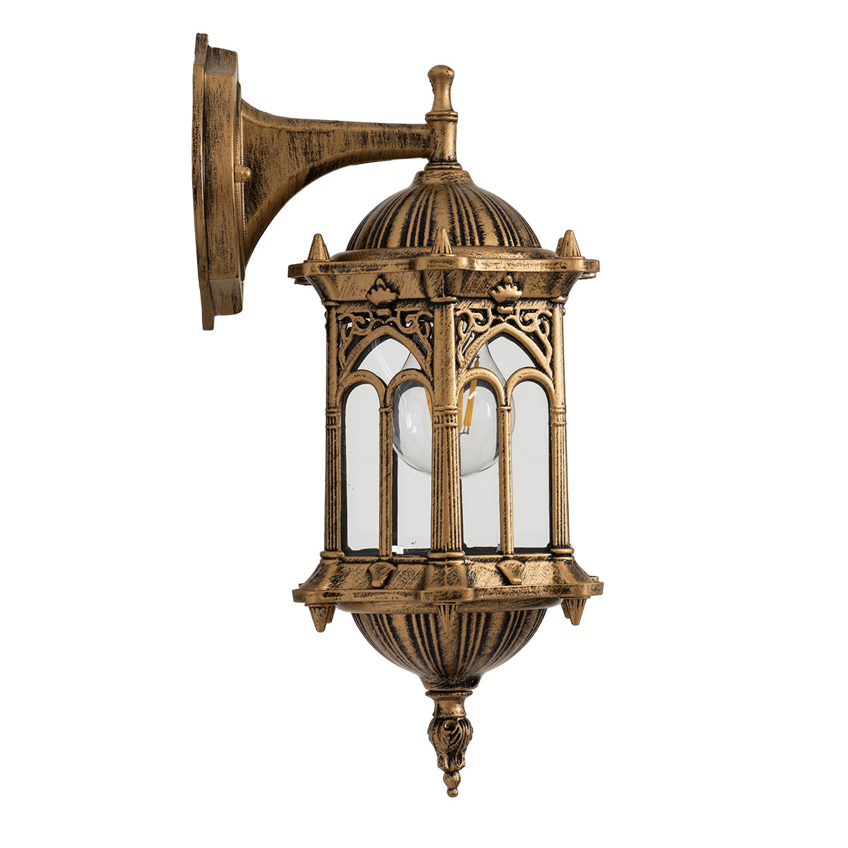 DARCY 00658 Vintage Φωτιστικό Τοίχου - Απλίκα με Ντουί 1 x E27 AC 220-240V IP20 - Μπρούτζινο Εφέ Σκουριάς - Μ15.5 x Π15.5 x Υ34.5