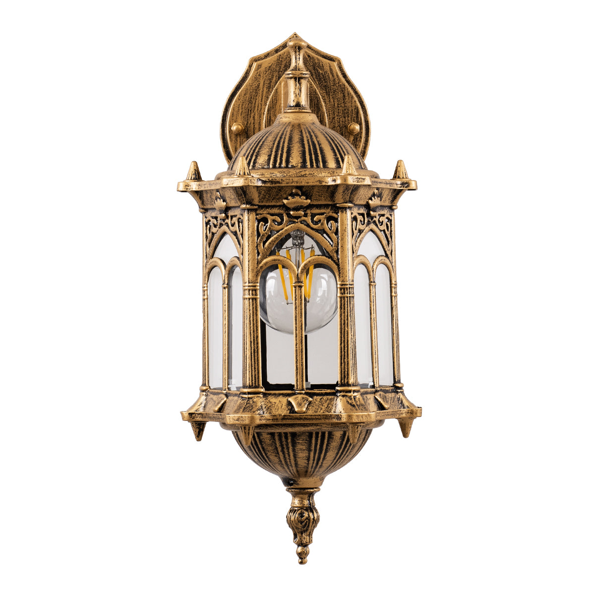 DARCY 00658 Vintage Φωτιστικό Τοίχου - Απλίκα με Ντουί 1 x E27 AC 220-240V IP20 - Μπρούτζινο Εφέ Σκουριάς - Μ15.5 x Π15.5 x Υ34.5