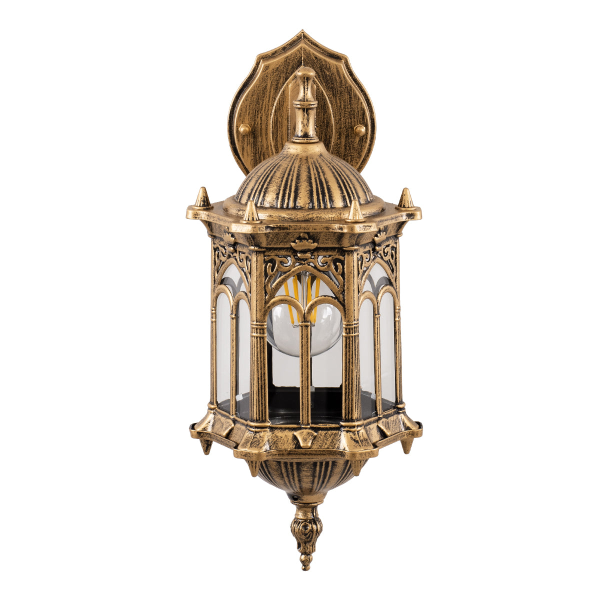 DARCY 00658 Vintage Φωτιστικό Τοίχου - Απλίκα με Ντουί 1 x E27 AC 220-240V IP20 - Μπρούτζινο Εφέ Σκουριάς - Μ15.5 x Π15.5 x Υ34.5