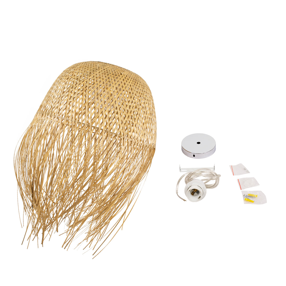 MANILA 00713 Boho Κρεμαστό Φωτιστικό Οροφής με Ντουί 1 x E27 AC 220-240V IP20 - Μπεζ - Μ50 x Π50 x Υ70