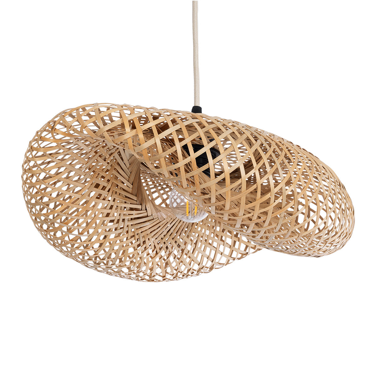 MEXICO 00718 Boho Κρεμαστό Φωτιστικό Οροφής με Ντουί 1 x E27 AC 220-240V IP20 - Μπεζ - Μ40 x Π30 x Υ18