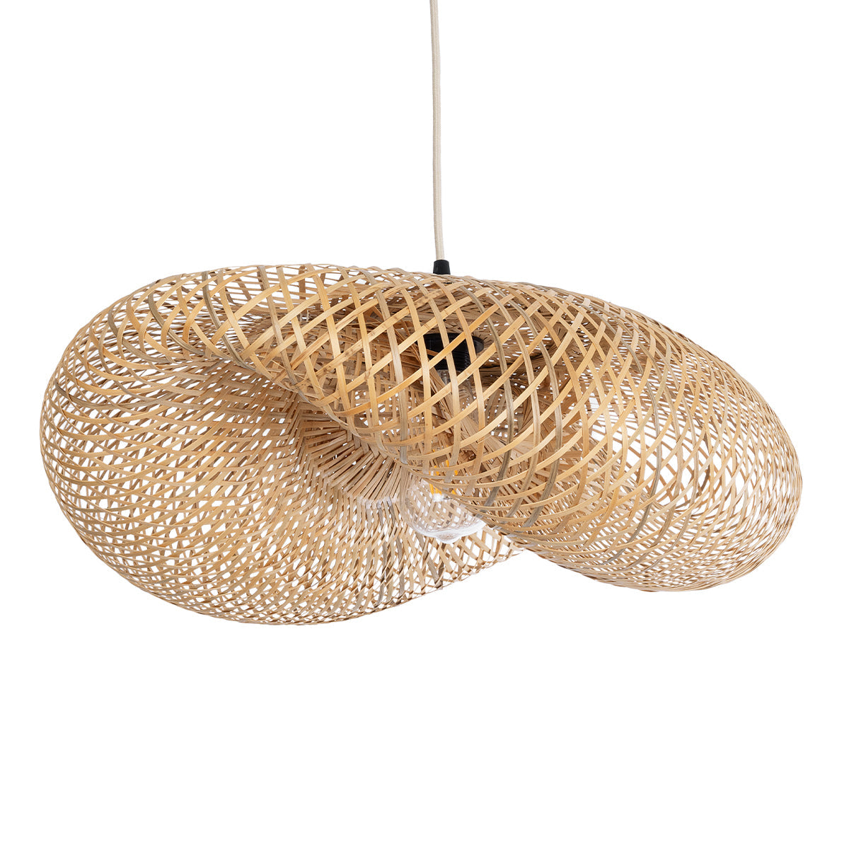 MEXICO 00719 Boho Κρεμαστό Φωτιστικό Οροφής με Ντουί 1 x E27 AC 220-240V IP20 - Μπεζ - Μ65 x Π46 x Υ30