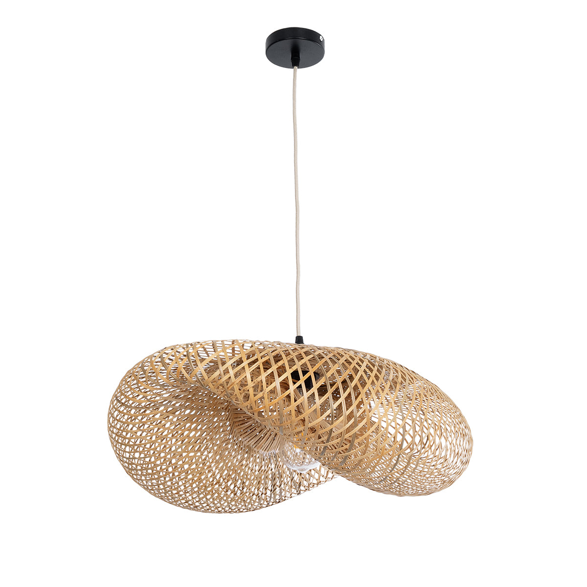 MEXICO 00719 Boho Κρεμαστό Φωτιστικό Οροφής με Ντουί 1 x E27 AC 220-240V IP20 - Μπεζ - Μ65 x Π46 x Υ30