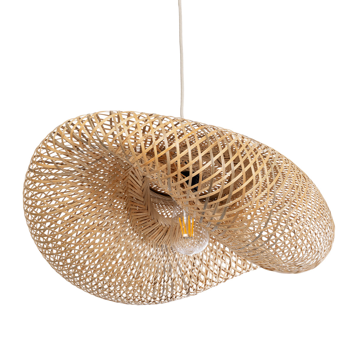 MEXICO 00719 Boho Κρεμαστό Φωτιστικό Οροφής με Ντουί 1 x E27 AC 220-240V IP20 - Μπεζ - Μ65 x Π46 x Υ30