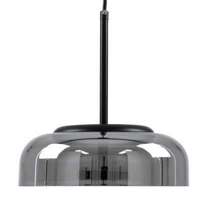 CHARLOTTE 00743 Μοντέρνο Κρεμαστό Φωτιστικό Οροφής Μονόφωτο Φιμέ Γυάλινο Μαύρο Μεταλλικό CREE LED 5W 500lm 180° AC 85-265V Θερμό Λευκό 2700K Φ23 x Υ23cm