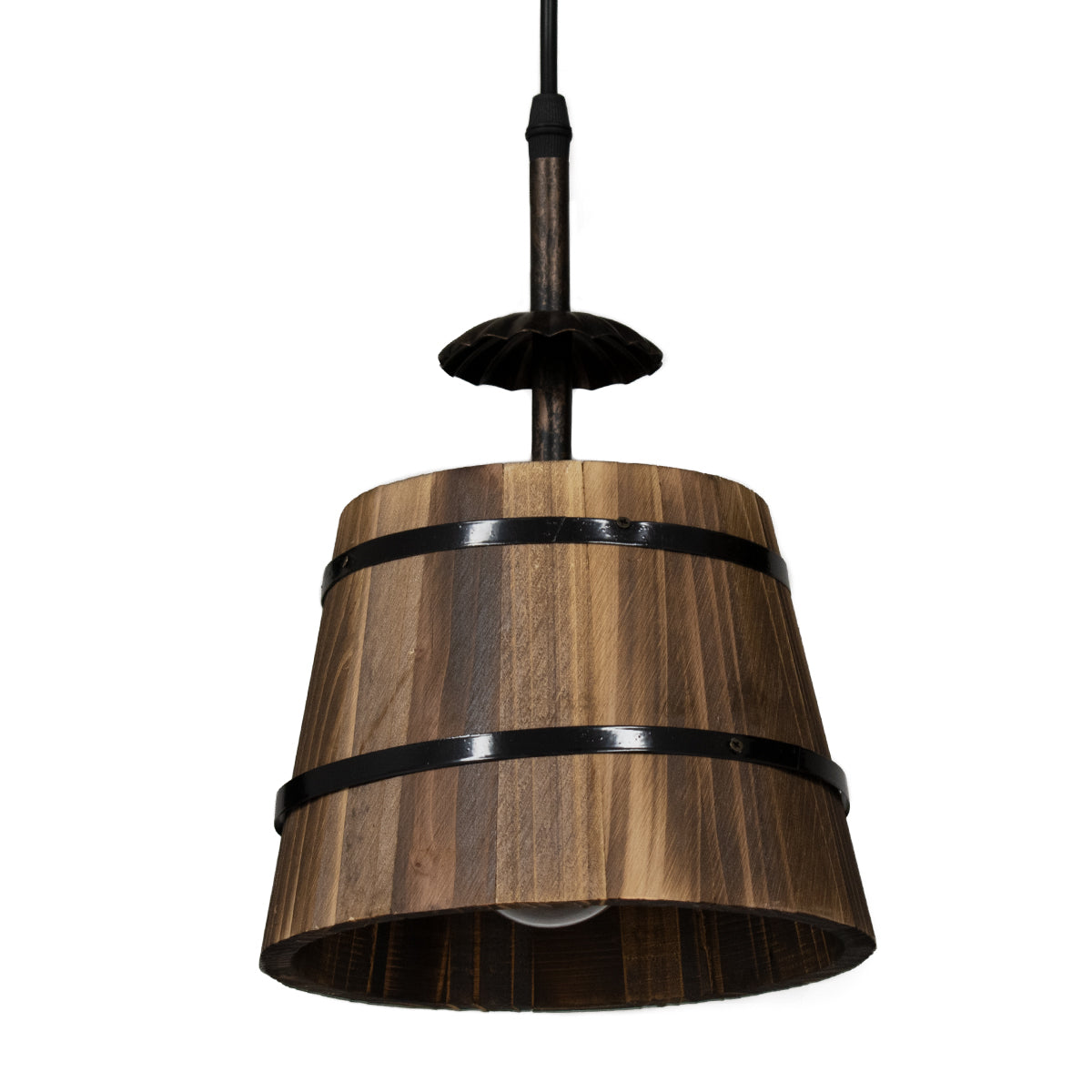 CEBU 00889 ΣΕΤ Vintage Κρεμαστό Φωτιστικό Οροφής Τρίφωτο 3 x E27 Μεταλλικό Ξύλινο Μ55.5 x Π18.5 x Y210cm