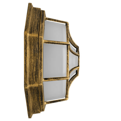 RUBY 00914 Vintage Φωτιστικό Οροφής με Ντουί 1 x E27 AC 220-240V IP20 - Μπρούτζινο Εφέ Σκουριάς - Μ27 x Π27 x Υ12