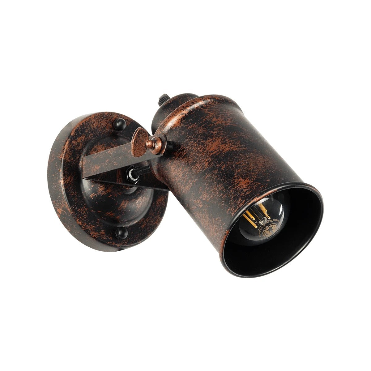 JAKE 00949 Μοντέρνο Φωτιστικό Τοίχου - Απλίκα με Ντουί 1 x E27 AC 220-240V IP20 - Χάλκινο Εφέ Σκουριάς - Μ9 x Π22 x Υ22