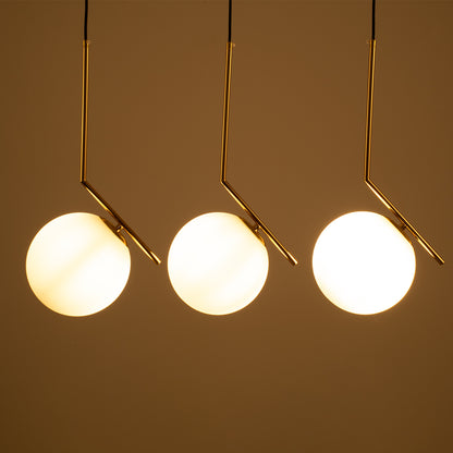 MONROE 00955 Μοντέρνο Κρεμαστό Φωτιστικό Οροφής με Ντουί 3 x E27 AC 220-240V IP20 - Χρυσό & Λευκό - Μ74 x Π25 x Υ50