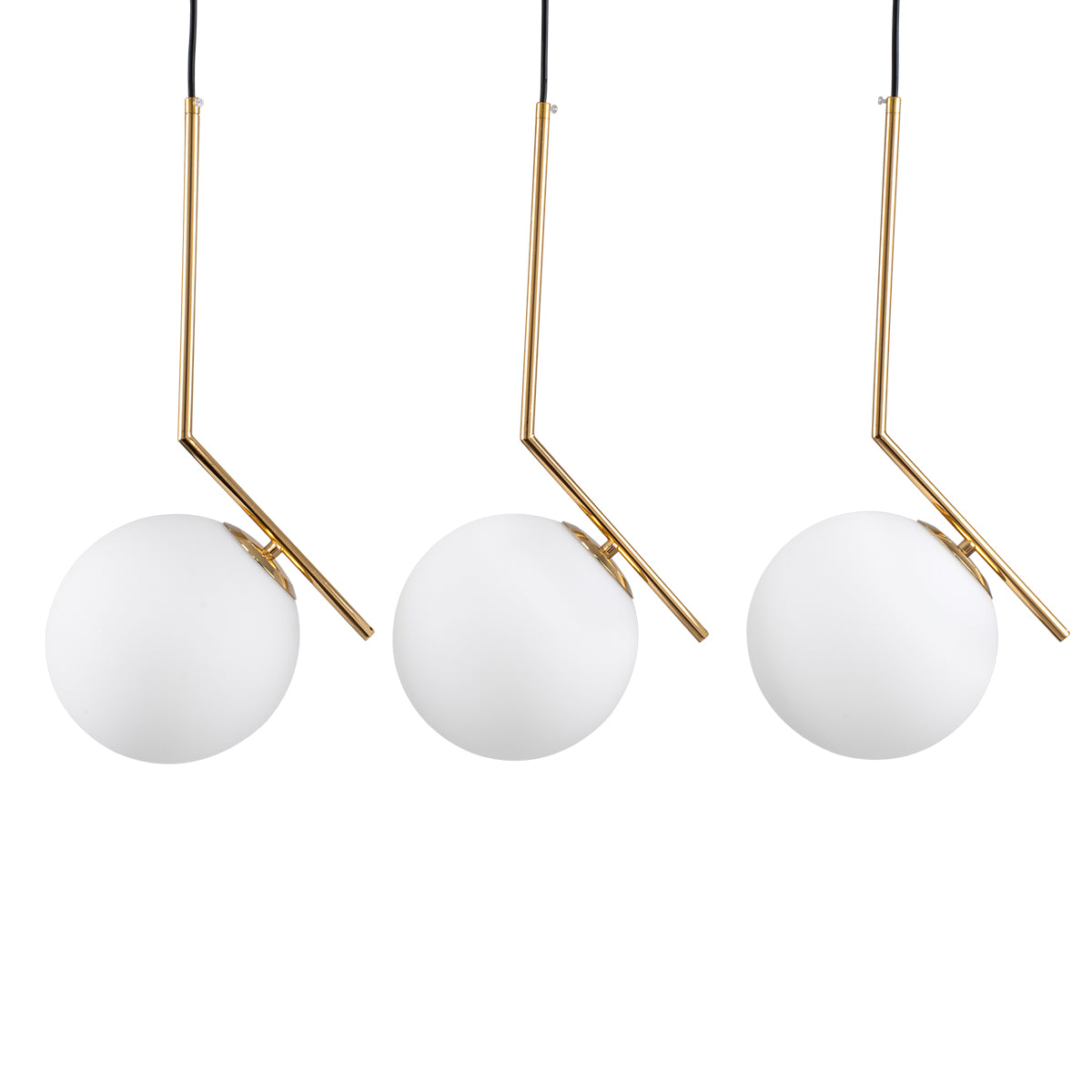 MONROE 00955 Μοντέρνο Κρεμαστό Φωτιστικό Οροφής με Ντουί 3 x E27 AC 220-240V IP20 - Χρυσό & Λευκό - Μ74 x Π25 x Υ50