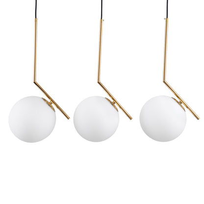 MONROE 00955 Μοντέρνο Κρεμαστό Φωτιστικό Οροφής με Ντουί 3 x E27 AC 220-240V IP20 - Χρυσό & Λευκό - Μ74 x Π25 x Υ50