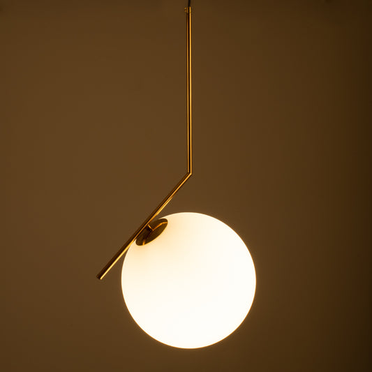 MONROE 00956 Μοντέρνο Κρεμαστό Φωτιστικό Οροφής με Ντουί 1 x E27 AC 220-240V IP20 - Χρυσό & Λευκό - Μ30 x Π30 x Υ75