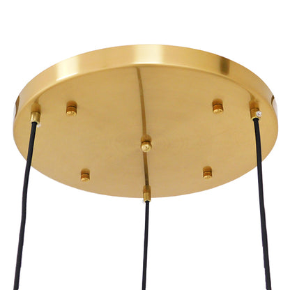 AMARIS 00978 Μοντέρνο Κρεμαστό Φωτιστικό Οροφής με Ντουί 3 x E27 AC 220-240V IP20 - Χρυσό Πλατίνα & Μελί - Μ50 x Π50 x Υ30