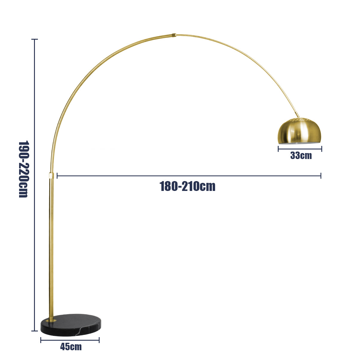 PRAGUE 00992 Μοντέρνο Επιδαπέδιο Φωτιστικό με Ντουί 1 x E27 AC 220-240V IP20 - Χρυσό Βούρτσας - Μ210 x Π45 x Υ220