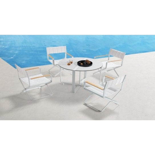 Clint Πολυθρόνα Σκηνοθέτη Λευκή 56x56x88