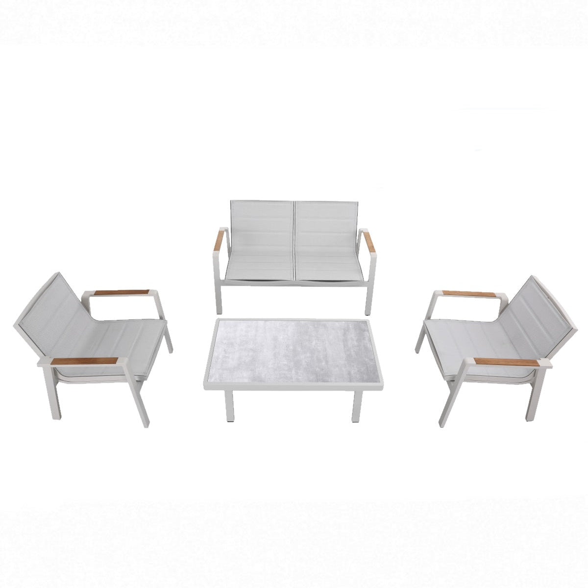 Nofi 2.0-2 Lounge Set Λευκό-Γκρι